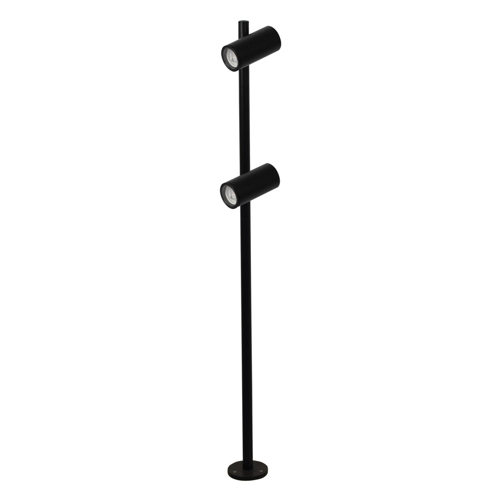 Farol De Pie 2L Gu10 Movibles L110X10Cm Negro Ip54