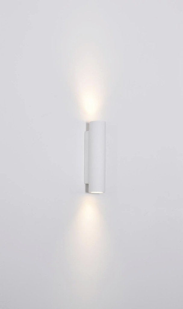 Aplique Pared Yeso Bid. Int. 2L Gu10 Tubular (90x70x300)Mm