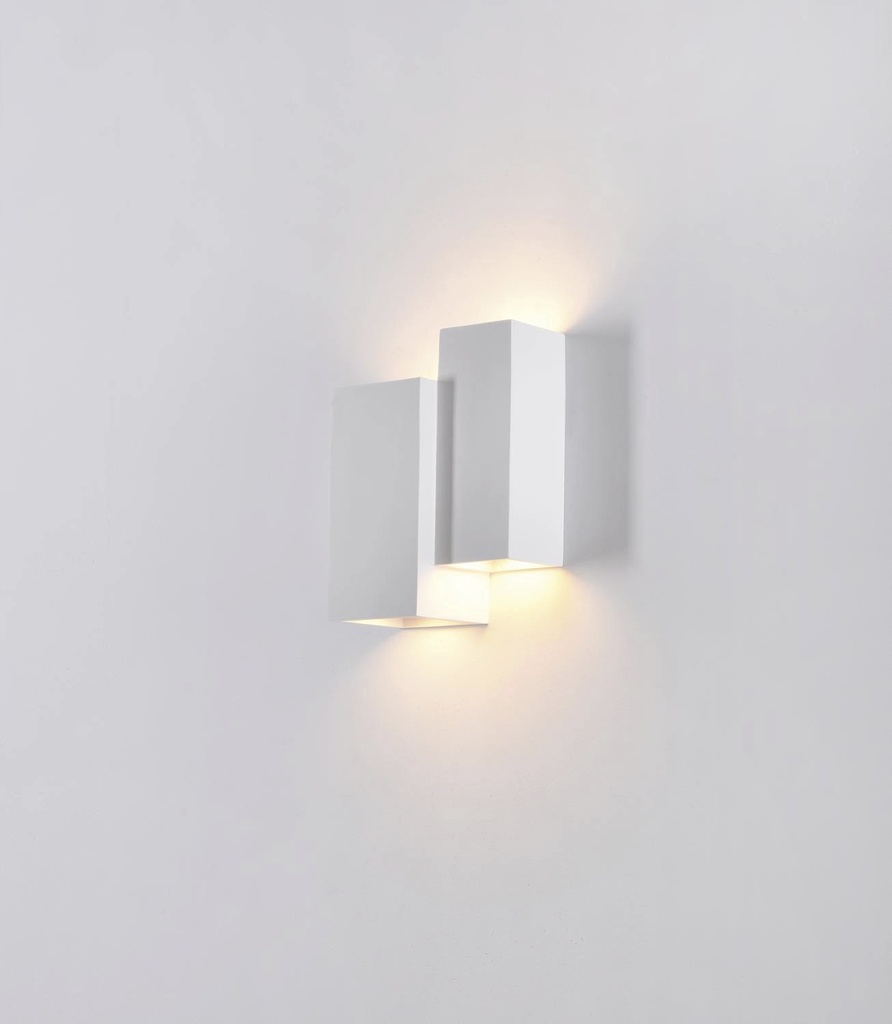 Aplique Pared Yeso Bid. Int. 4L Gu10 Rect. (210X80X80Mm)