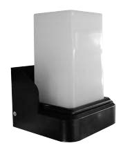 Aplique Pared Ext. 1L E27 Negro+Blanco Ip54