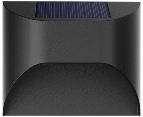 Aplique Pared Solar Led Negro 3 Tonos De Luz 3K-4K-6K