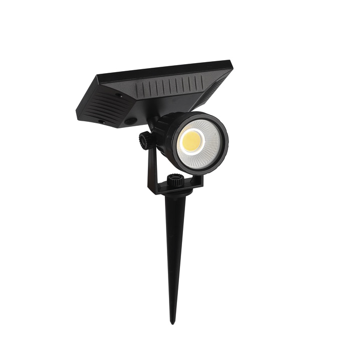 Spot Estaca Solar Led Plastico Negro 2W 3K 50Lm Ip65