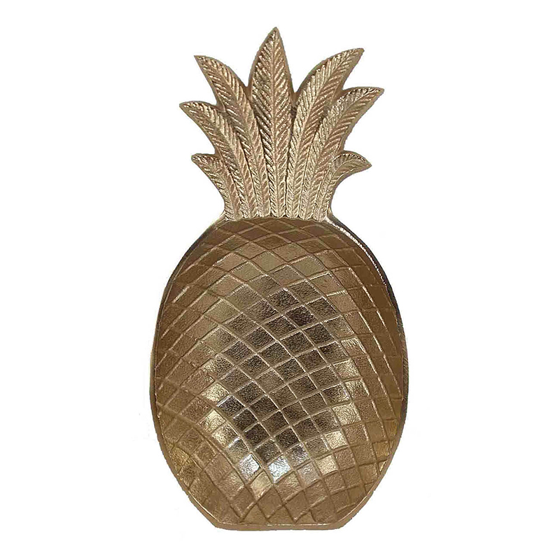 Tazon De Aluminio En Forma De Pina Dorado