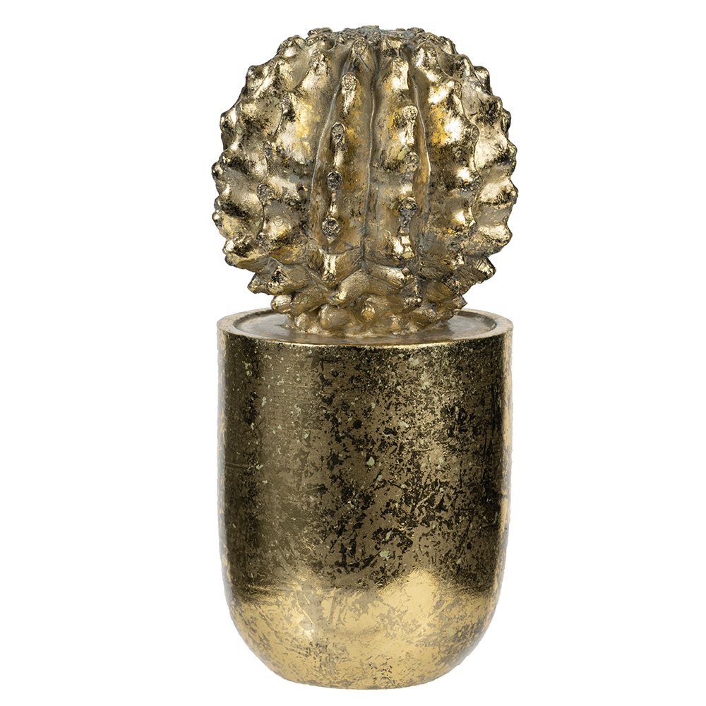Figura De Resina De Suculenta Dorada