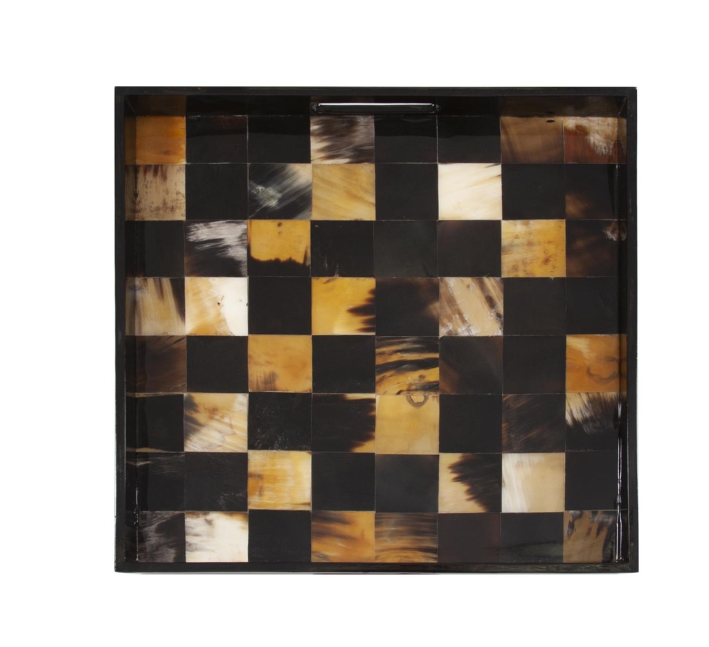 Charol Cuadrado Tono Negro Y Cafe Tipo Nacar