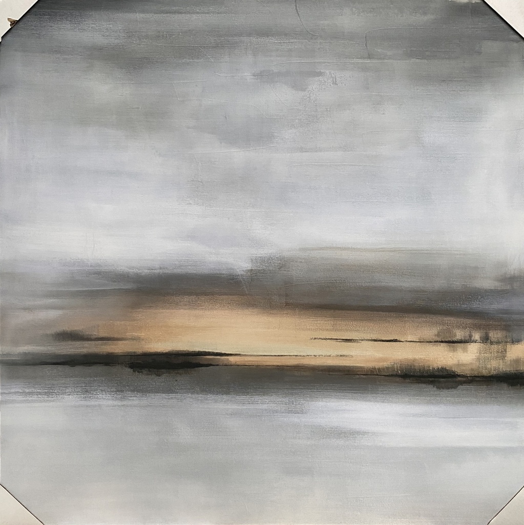 Cuadro Gris / Oro Misty Horizons 3