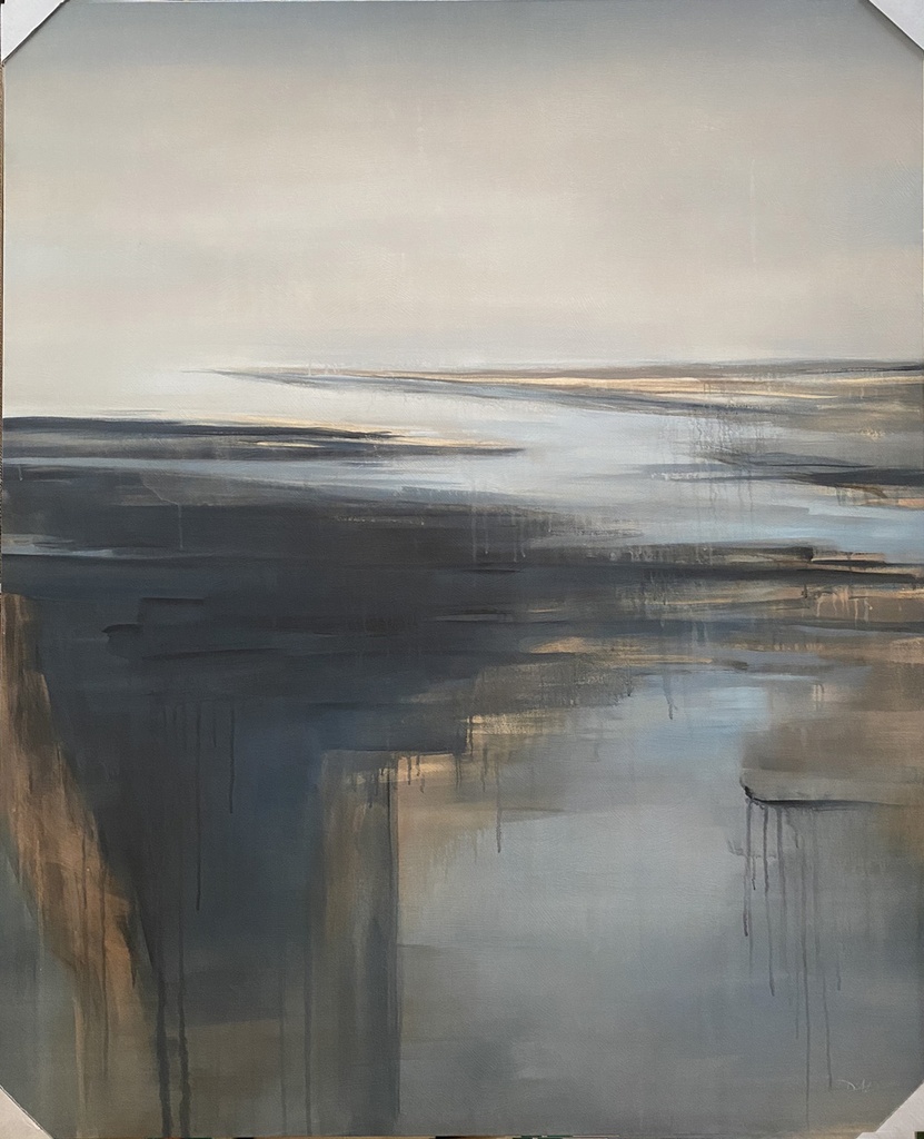 Cuadro Abstracto Azul Rey Y Beige In The Sky