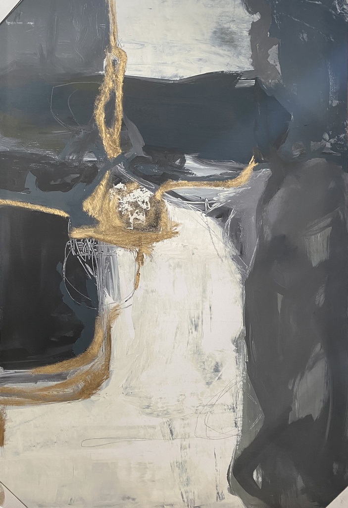 Cuadro Negro/Gris/Oro Bloquer 6