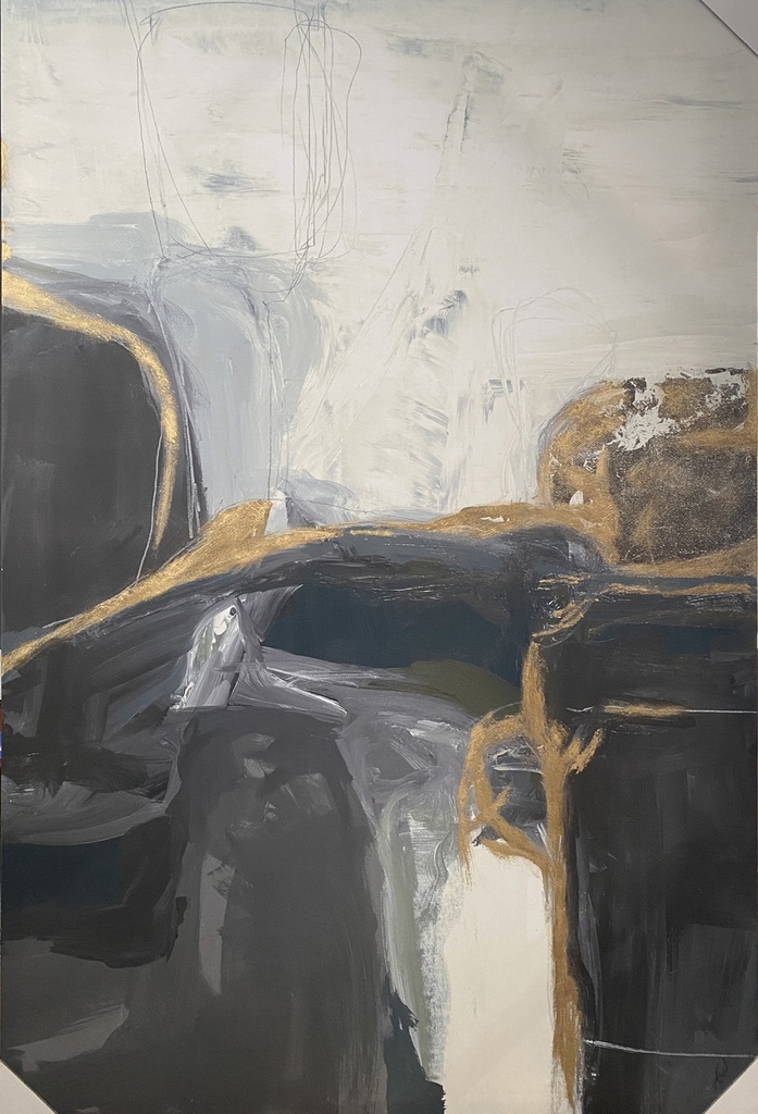 Cuadro Negro/Gris/Oro Bloquer 7