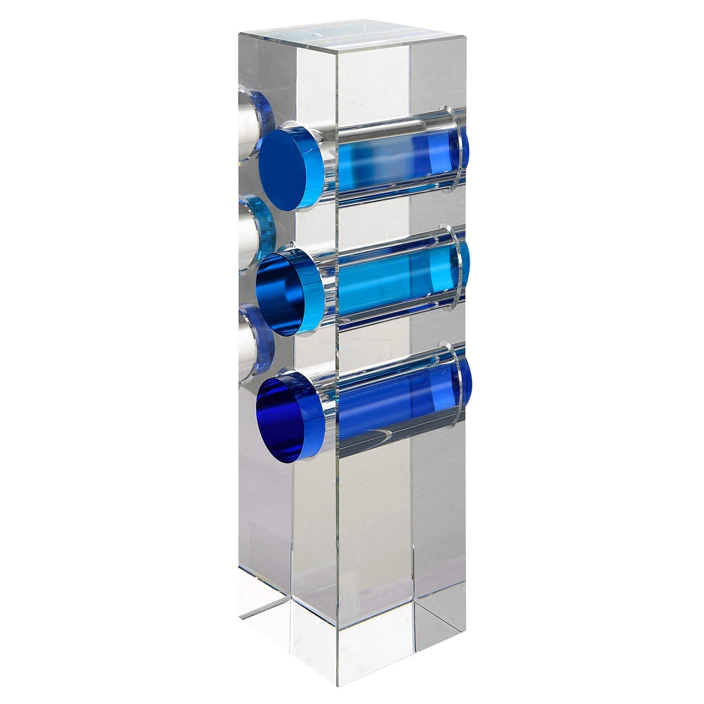 Figura De Cristal Con Detalles Azules