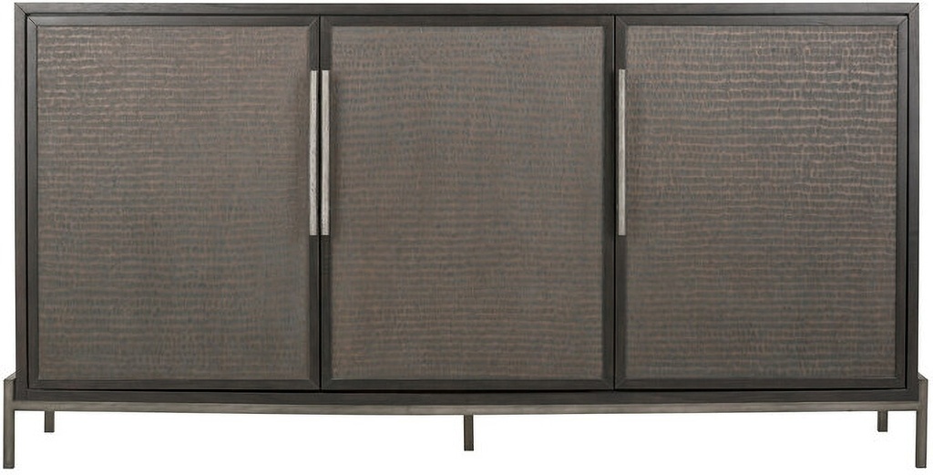 Consola De Metal Moderna Cafe Con Textura Gris En Las Puertas