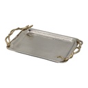 Charol De Aluminio Con Asas Doradas Tipo Ramas