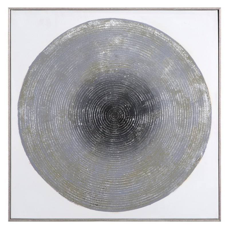 Cuadro Cuadrado Con Diseno Oval Plata Argentum