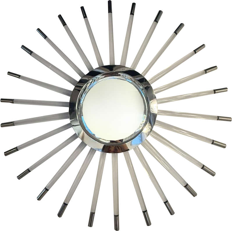 Espejo Tipo Sol De Acrilico Con Interior Plateado