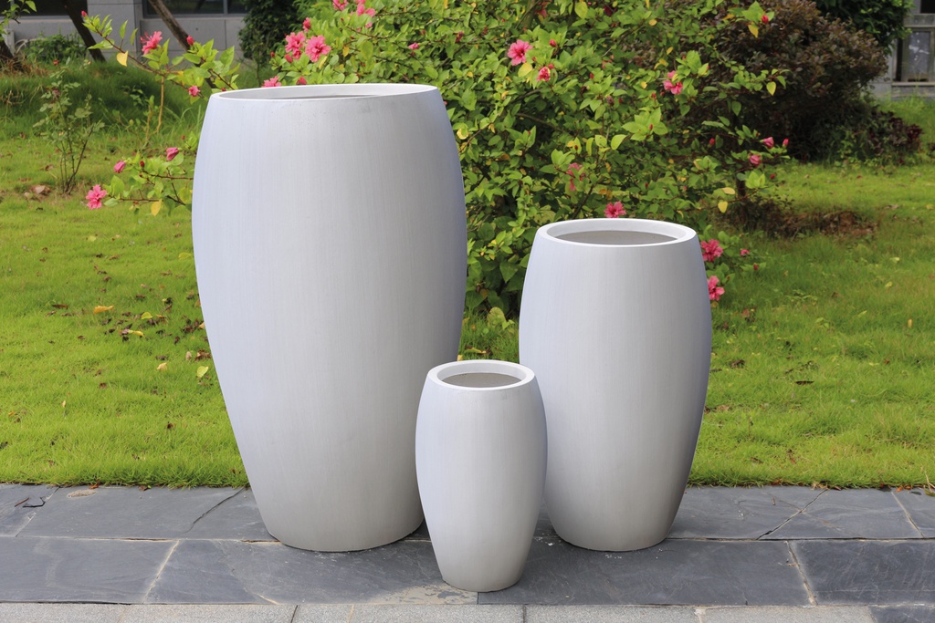 Maceta Fibra Barro Cono Alto 24X24X39Cm P117 Anti Blanco