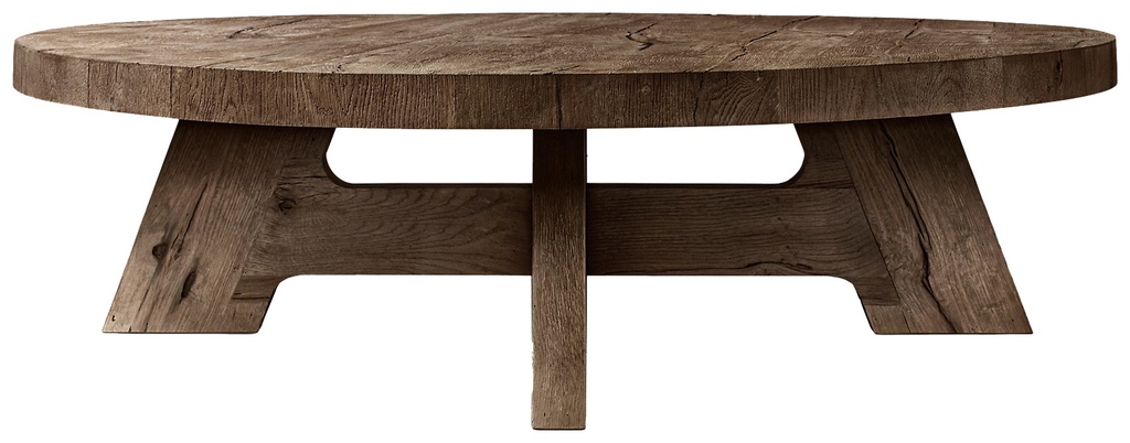 Mesa Redonda Rustica Envejecida Dark Nature Grande