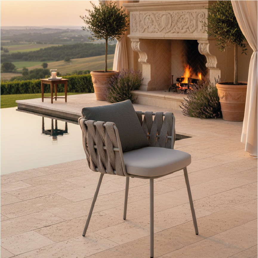 Silla Ext. 60X65X70Cm Gris Claro