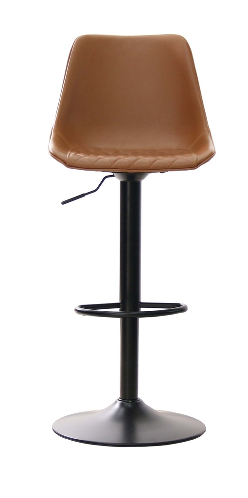 Taburete Ajustable Cuero Sintetico Metal Negro Map/4 cm