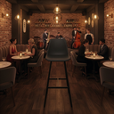 Silla Bar Corinto Patas Metal Cuero Sintetico Negro Map/7 (65Cm Alt.)