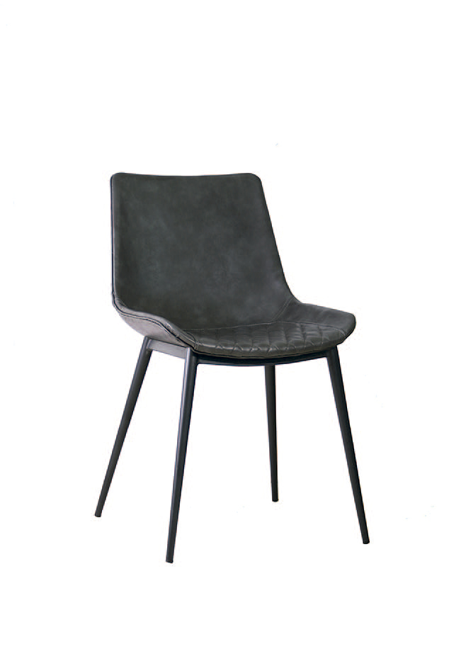 Silla Cuero Sintetico Patas Metal Gris Map/7