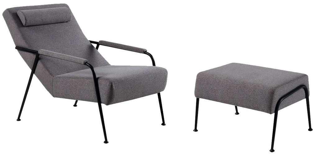 Poltrona Lisboa+Puff/G 03/Jaspes Gris Oscuro