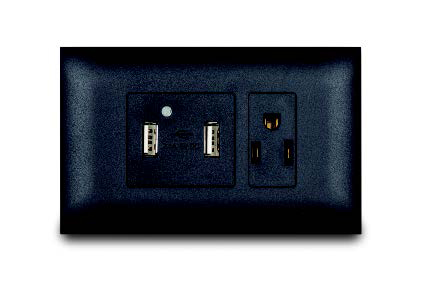Toma Mixto Toma Doble+Usb Negro Veto Vive
