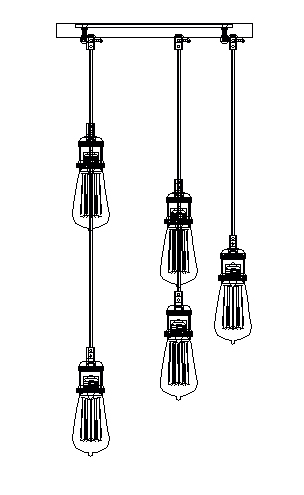 Lamp. Colg. Boquilla 5E27 Br