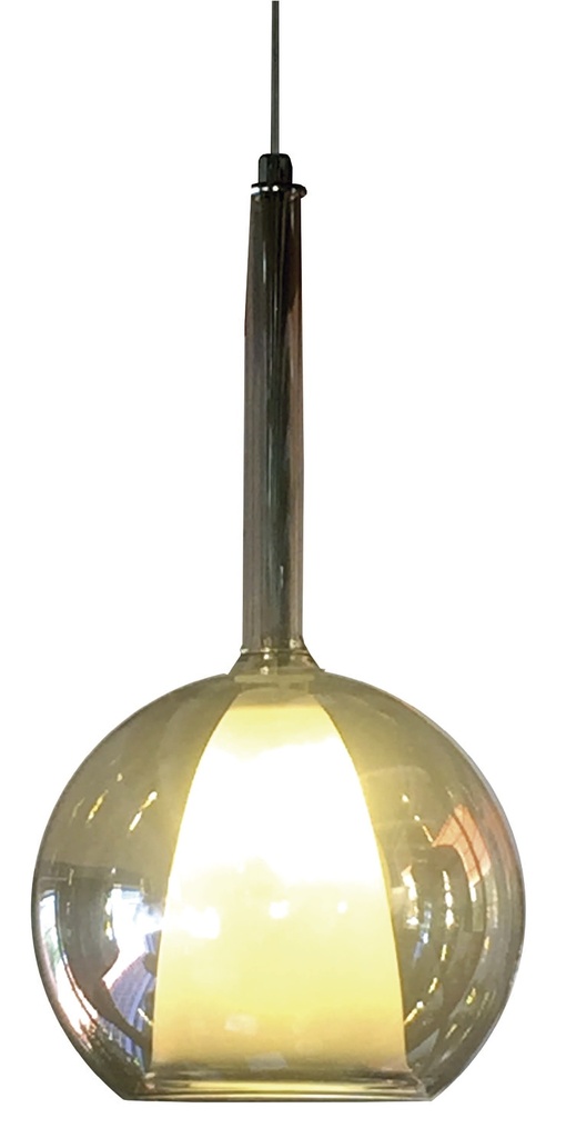 Lamp. Colg. 1L G9 Vidrio Cognac (D150Mm)