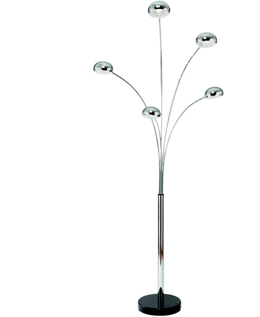 Lamp. Pie Dimer. 5L E14 Satin Alt/Ajust. 2000Mm Pantalla 130Mm B/Marmol Blanco