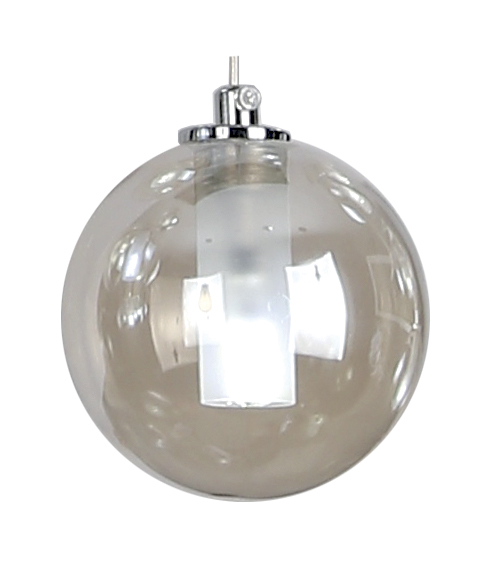 Lamp. Colg. Bola Vidrio Ambar 10Cm 1G4