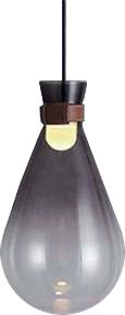Lamp. Colg. 1L E27 T/Gota 36X24Cm Vidrio Azul
