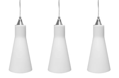 Lamp. Colg. 3L E27 Concavo Satin+Vidrio Opal (D140xH300)mm