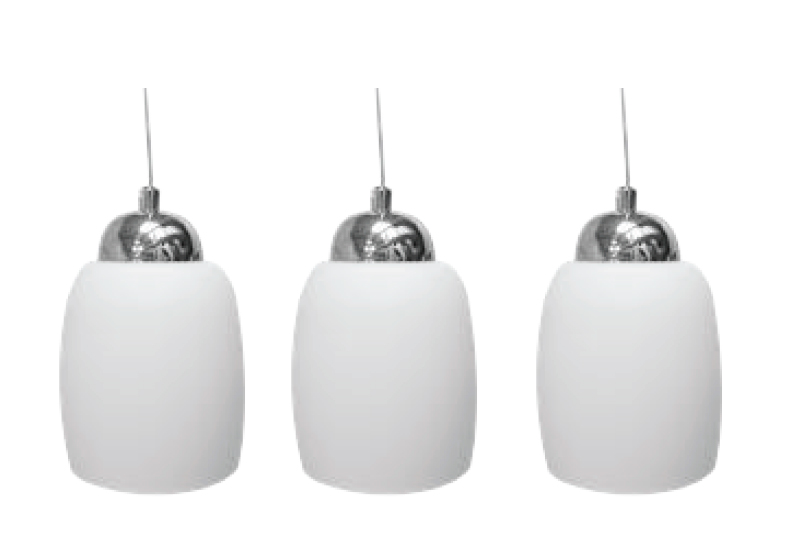 Lamp. Colg. 3L E27 D10Cm Base 56X6Cm Satinado+ Vidrio Opal