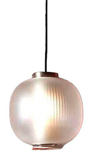 Lamp. Colg. 1L E27 Negro Metal+Blanco Glass (240x270)Mm