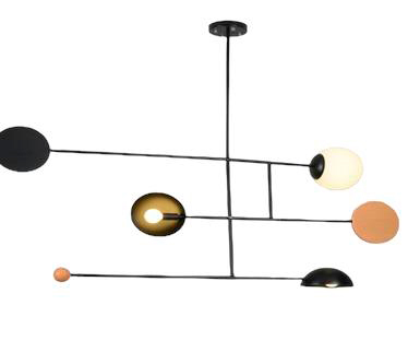 Lamp. Colg. 3L E14 Metal+Cristal (1500x660)Mm