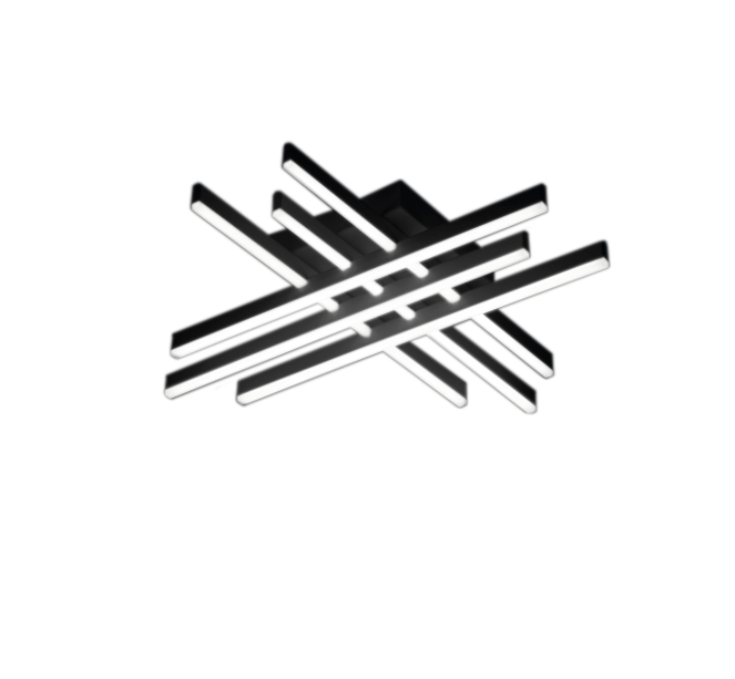 Lamp. Techo Led 6L Lineas Negras 50W 3K (610X610X100Mm)