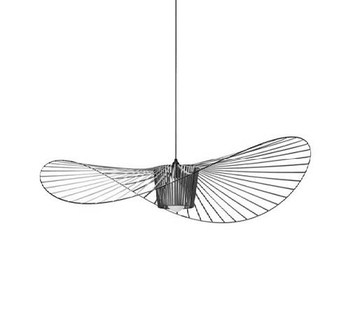 Lamp. Colg 1L E27 Negro Metal 60Cm T/Sombrero