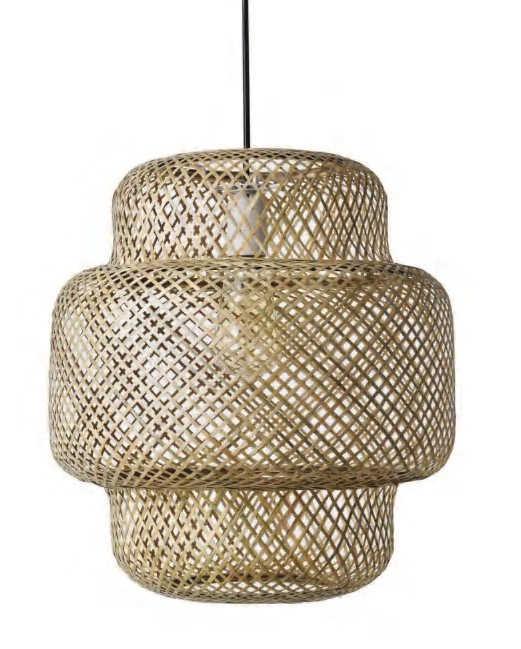 Lamp. Colg. 1L E27 Bamboo Natural (490X500Mm)
