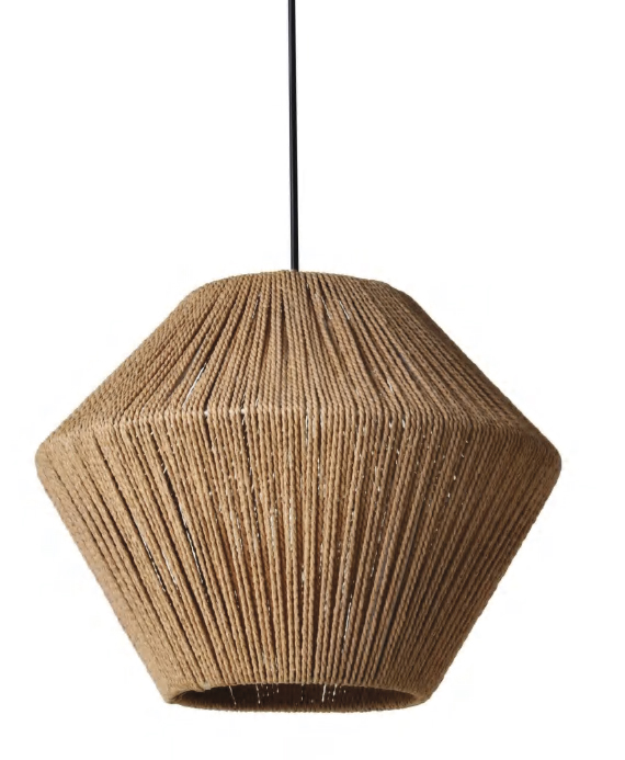 Lamp. Colg. 1L E27 Cuerda Hoja De Papel (330X260Mm)