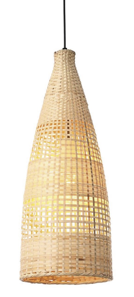 Lamp. Colg. 1L E27 Bamboo Natural (230X600Mm)