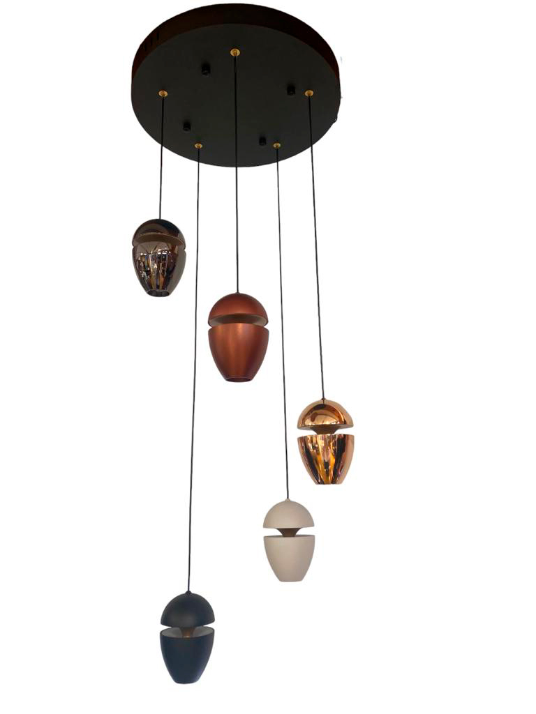 Lamp. Colg. Led 5L 60W Base Redondo (D80X100Xl2000Mm) Mix Colors