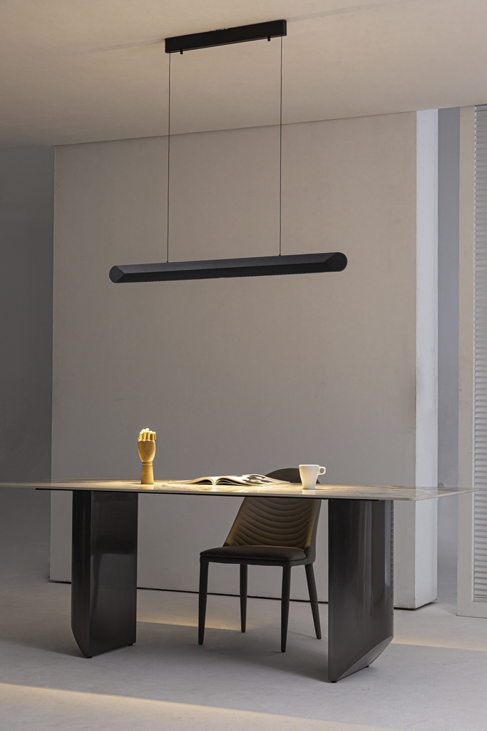 Lamp. Colg. Led Recta Dim. Touch Negro 36W 3K (1200X1500Mm)