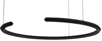 Lamp. Colg. Led Anillo T/C 30w 3k Negro D820X1500mm