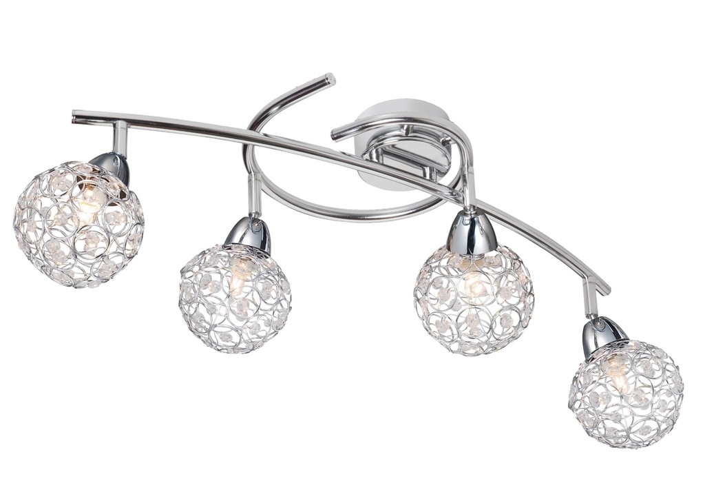 Lamp. Techo 4L G9 Cromo Bolas mm