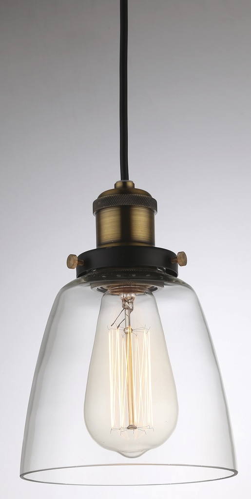 Lamp. Colg. Vidrio Rust 1L E27 16X18Cm