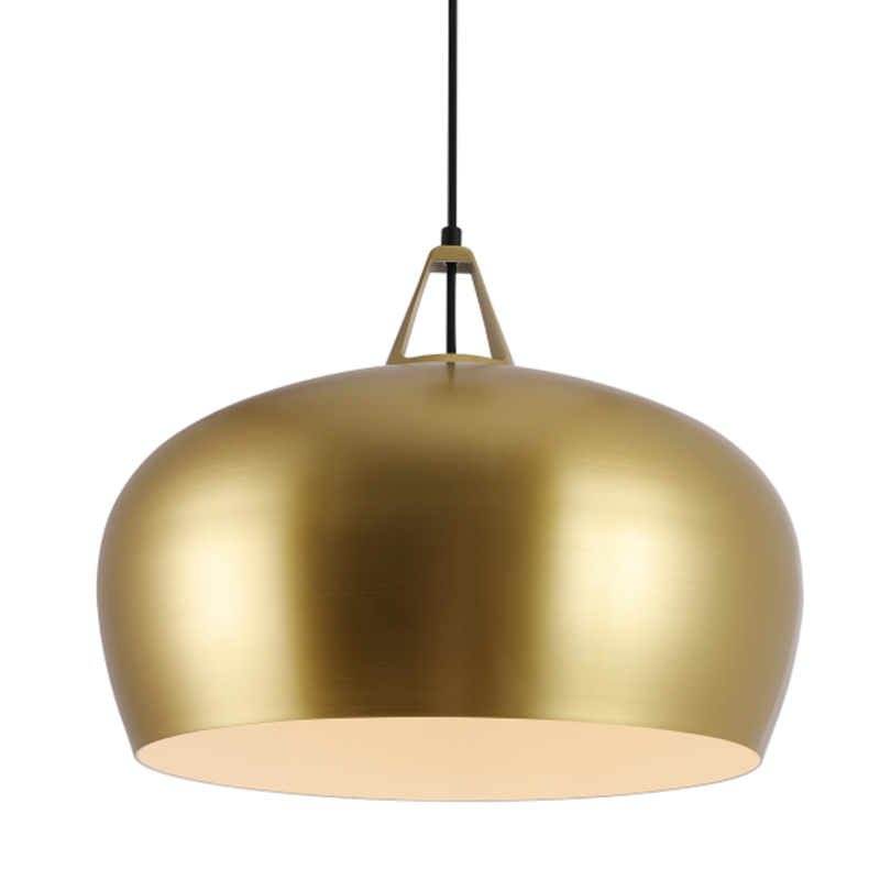 Lamp. Colg. 1L E27 Red. Alum. Dorado+Blanco (D380xH330)mm