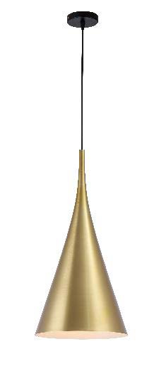 Lamp. Colg. 1L E27 Alum. 27X58Cm Dorado+Blanco