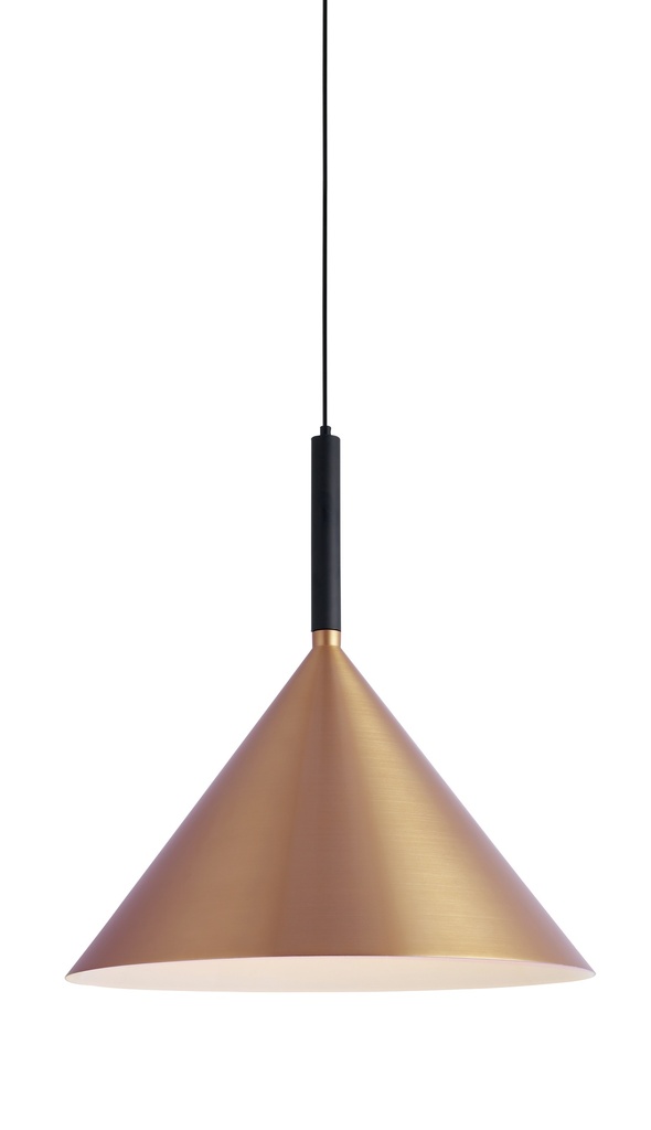 Lamp. Colg. 1L E27 Alum. Cooper+Blanco (500X550Mm)