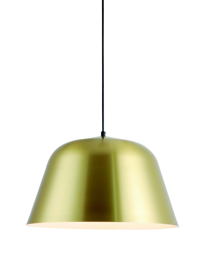 Lamp. Colg. 1L E27 Alum. 50X32Cm Dorado+Blanco