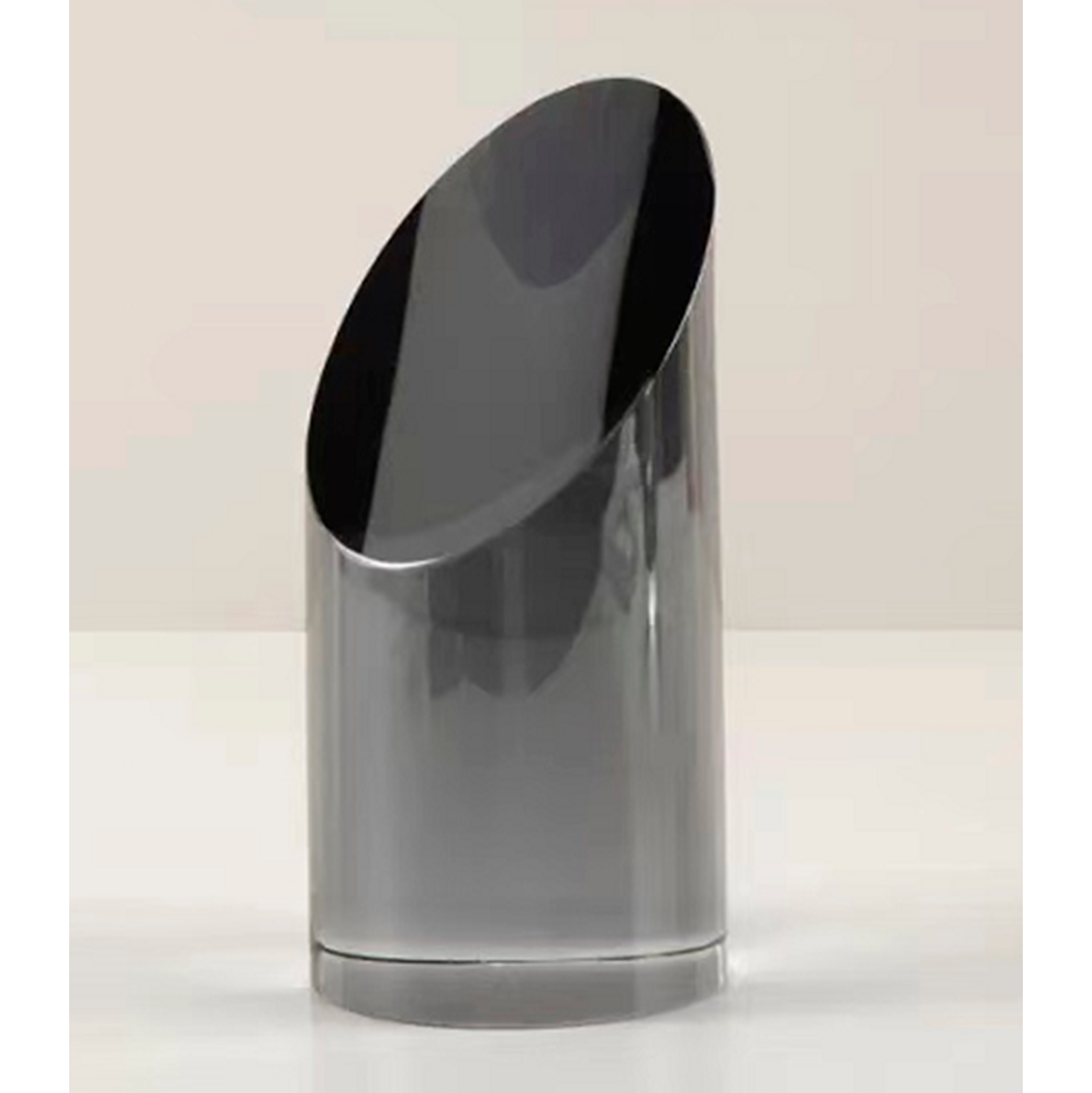 Medio Cilindro De Cristal Plata